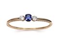 Antique sapphire and diamond three stone hinged bangle