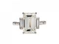 Vintage 3.14ct Emerald Cut Diamond Solitaire Engagement Ring