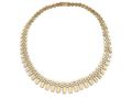 Retro 18kt yellow gold watch link engine turned Cleopatra necklace