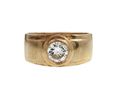 Vintage 14kt Yellow Gold Signet Ring set with a Diamond