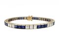 Art Deco Diamond & Sapphire Line Bracelet