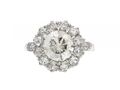 Antique 1.55ct diamond coronet cluster engagement ring
