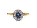 Art Deco Sapphire & Diamond Octagonal Cluster Ring