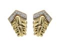 Vintage Italian diamond and 18kt yellow gold chevron drop earrings
