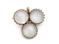 Antique French Moonstone Trefoil Brooch/Pendant In 18kt Gold