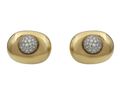 Tiffany & Co. 18kt Yellow Gold Oval & Diamond Bombe Clip-on Earrings