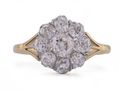 Antique Old Mine cut diamond coronet cluster ring in 18kt yellow gold – Matthew Weldon