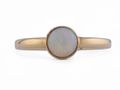 Contemporary bezel set opal solitaire ring in 18kt yellow gold – Matthew Weldon
