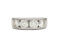 Vintage diamond four stone channel set ring in 18kt white gold