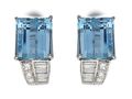 1960s aquamarine and diamond earrings in 18kt white gold