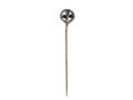 Victorian sapphire and diamond shamrock stickpin in silver on gold