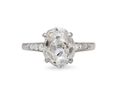Antique 3.25ct oval Old Mine cut diamond solitaire engagement ring