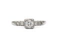 Art Deco diamond solitaire engagement ring in platinum