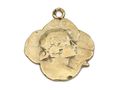 Art Nouveau whimsical woman quatrefoil pendant