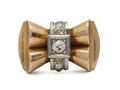 French 1940s diamond set bow ring in 18kt yellow gold