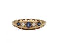 Edwardian sapphire and diamond five stone ring