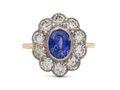 1950s Ceylon sapphire and diamond floral cluster ring