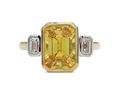 Contemporary 2.50ct fancy yellow sapphire and diamond ring