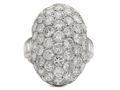 Art Deco diamond set oval bombe ring in platinum