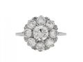 Vintage diamond coronet cluster engagement ring in platinum