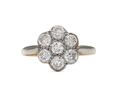 Edwardian diamond floral cluster engagement ring