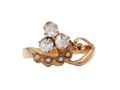 Edwardian diamond and pearl shamrock ring in 18kt gold