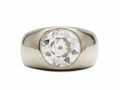 2.75ct Old Mine cut diamond and 18kt white gold solitaire ring