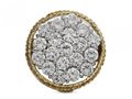 1970s circular diamond cluster ring with terraced texture