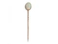 Antique oval opal stick pin in yellow gold
