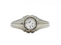 1960s Art Deco style bezel set diamond solitaire in two tone gold