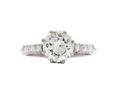 1950s 1.37ct diamond solitaire engagement ring in platinum
