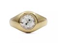 1920s 2.00ct diamond solitaire signet ring in 18kt gold