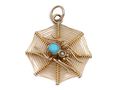 Antique spider in a web pendant in 9kt yellow gold