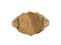 1925 Shield Signet Ring with Initials 'TM' in 18kt Yellow Gold