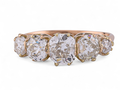 Vintage Old Mine Cut Diamond Five Stone In 14kt Rose Gold