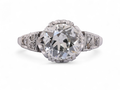Mid-20th century platinum solitaire ring with 1.94ct old mine cut diamond