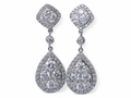 Diamond cluster drop earrings
