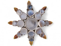 Antique Moonstone Set Starburst Brooch In 14kt yellow Gold