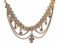 Fine Edwardian Diamond And Seed Pearl Three-Leaf Clover Necklace In 9kt yellow GoldFine Edwardian Diamond And Seed Pearl Three-Leaf Clover Necklace In 9kt yellow Gold