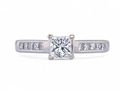 A princess cut diamond solitaire ring