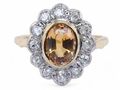 Imperial Topaz and Diamond Cluster Ring
