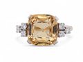 Yellow Topaz and Diamond Ring