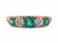 Emerald and Diamond 5-Stone Ring