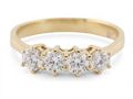 Modern 18kt gold diamond ring with estimated 1 carat total weight in F to H colour and SI clarity.