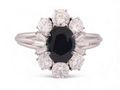 Sapphire and diamond Cluster ring