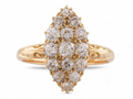 Victorian 18kt gold navette cluster ring with Old Mine cut diamonds – Matthew Weldon