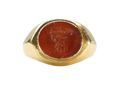Gold Carnelian Intaglio Signet Ring