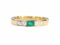 18ct Gold Emerald and Diamond Three Stone Band