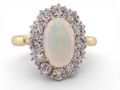 Vintage Opal and Diamond Cluster Ring in 18kt Gold