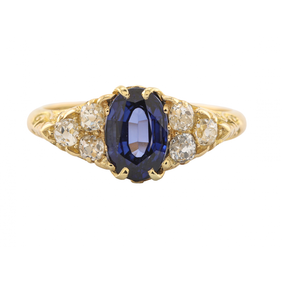 18ct Gold Sapphire and Diamond Victorian Ring